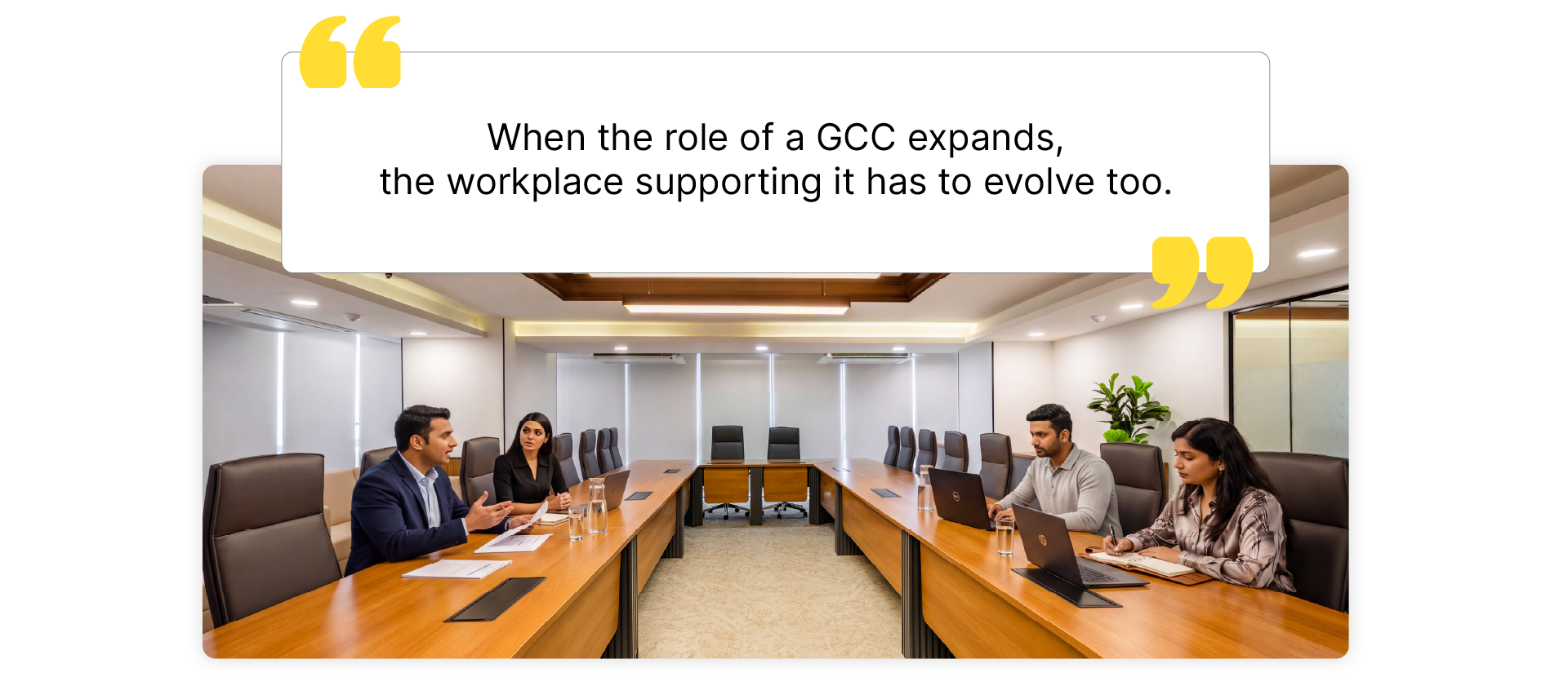 Modern GCC office meeting room with professionals collaborating - Smartworks Office.webp