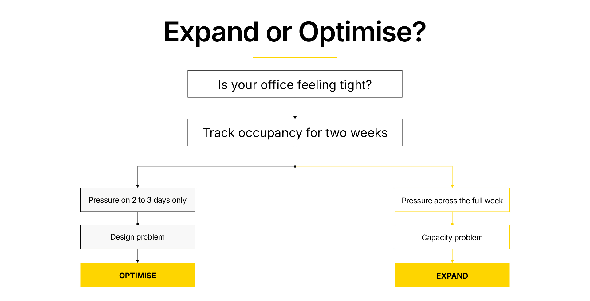 Office space decision infographic to help businesses choose between expanding or optimizing workspace.jpg